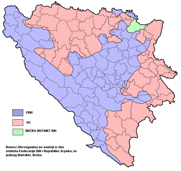 Današnja BiH, definisana u Dejtonu, sa svoja dva entiteta i distriktom nad kojim entiteti formalno vladaju